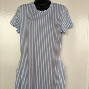 Blue and White Striped Dress
